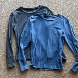 Abercrombie & Fitch Blue and Gray Long Sleeve Shirts